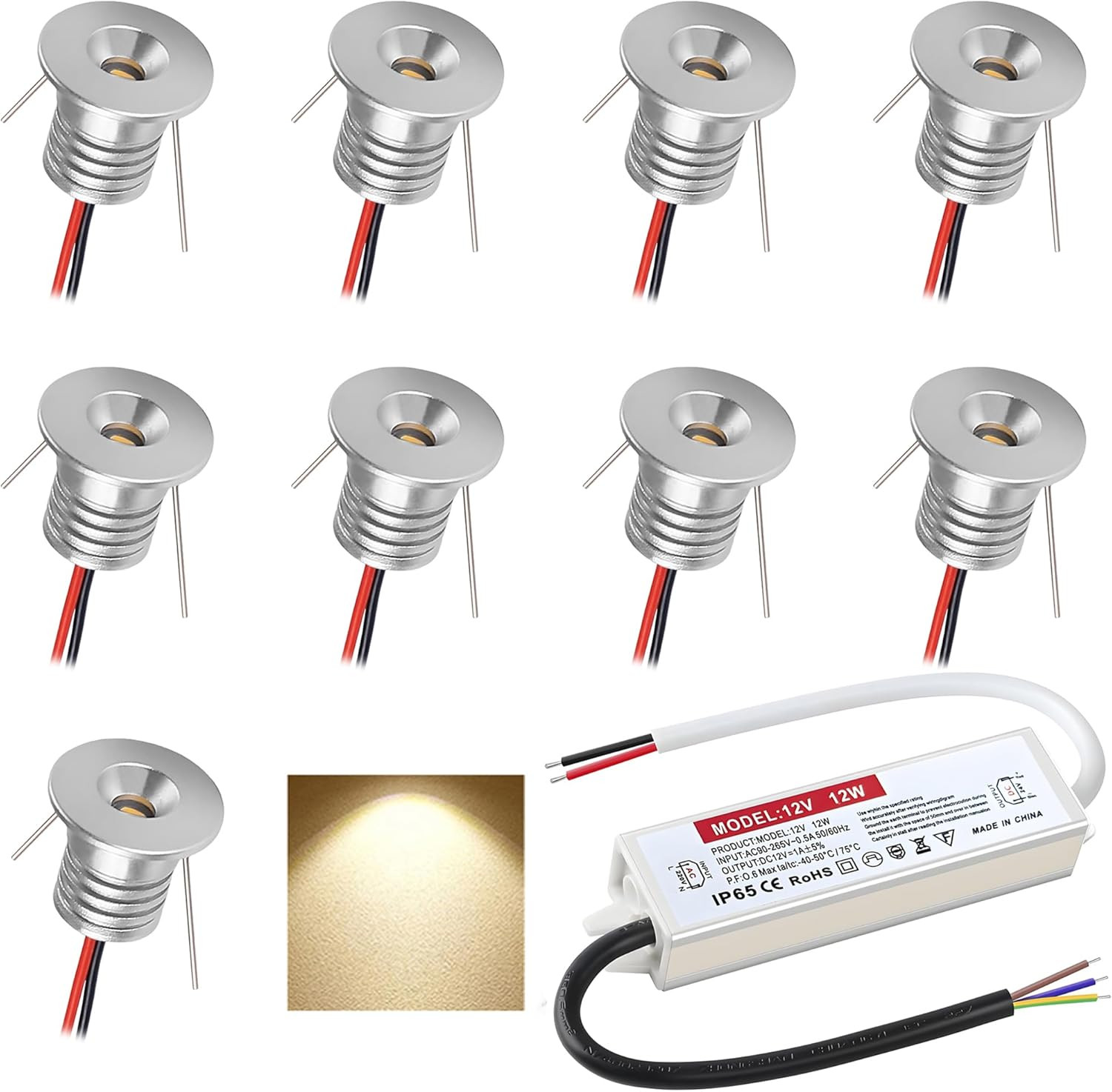9 Mini Faretti LED 1W - Illuminazione d'Atmosfera per Soffitto e Bagno