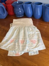 Vintage crib bed dust ruffle 1980's hearts blue white lovely condition clean