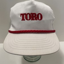 Vintage Toro Hat Strapback Trucker Cap Mens Red White USA Made