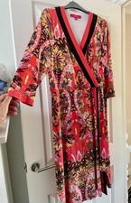 TOGETHER Lovely Colours Faux Wrap Polyester & Elastane Dress Size 16 Worn Once