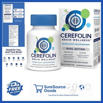 Cognitive Support Supplement for Memory Focus 30 Count Non-GMO Gluten Free