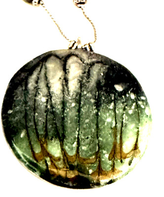 NWT Chico's 35'' 'Gilded Forest' Silver Tone Beaded Pendant Necklace