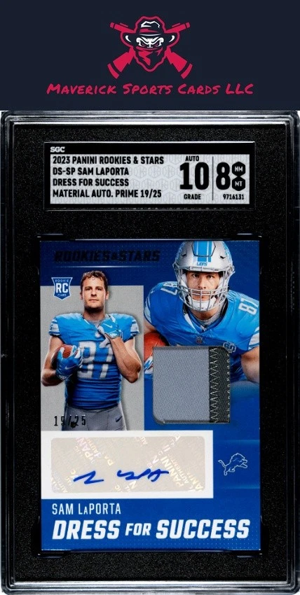Sam LaPorta Panini Rookies & Stars Dress for Success Autograph Relic #DSSP Prime