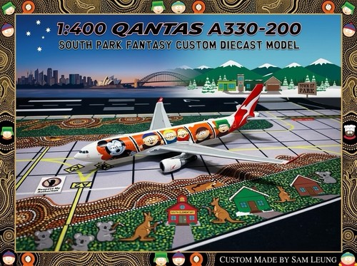 JC Wings 1:400 Qantas A330-200 South Park Airlines Fantasy Custom Diecast Model