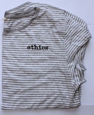 reason + root Grey "Ethics" t-shirt with black text - Size L #SCO608