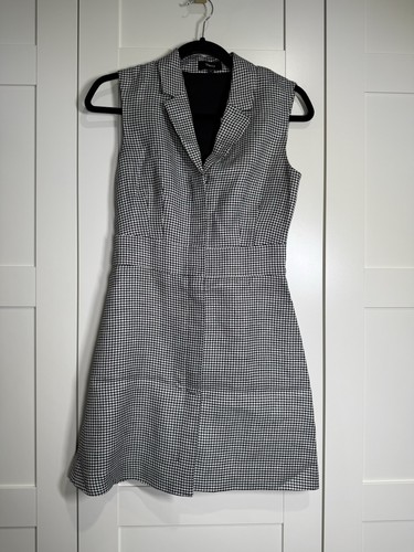 Theory Women's Sleeveless Dress Black Multi Melange Hounds Size 0 Retail $425