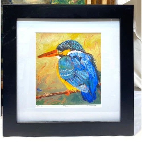 M (Molly) Reeves framed art print Kingfisher Signed Numbered