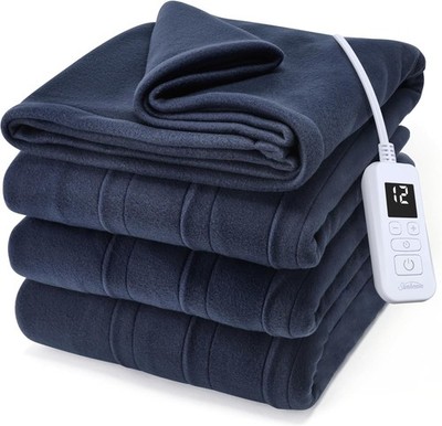 Sunbeam Royal Ultra Fleece Heated Electric Blanket Full Size, 84'' x 72'', 12 Heat