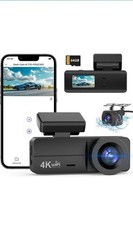 4K Dash Cam Front and Rear Dash Camera Car DVR WiFi APP with 64GB Card