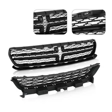 Black Mesh Front Upper Lower Grille New For 2015-2023 Dodge Charger SE SXT 2PCS