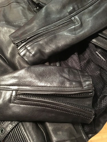 Genuine heavy lined leather women's motorcycle jacket, size XS - Picture 8 of 12