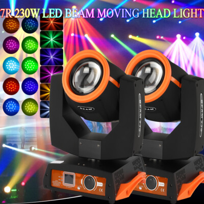 2X 7R 230W Zoom Moving Head Beam Sharpy Stage Light 16+8 Prism Strobe DMX Club