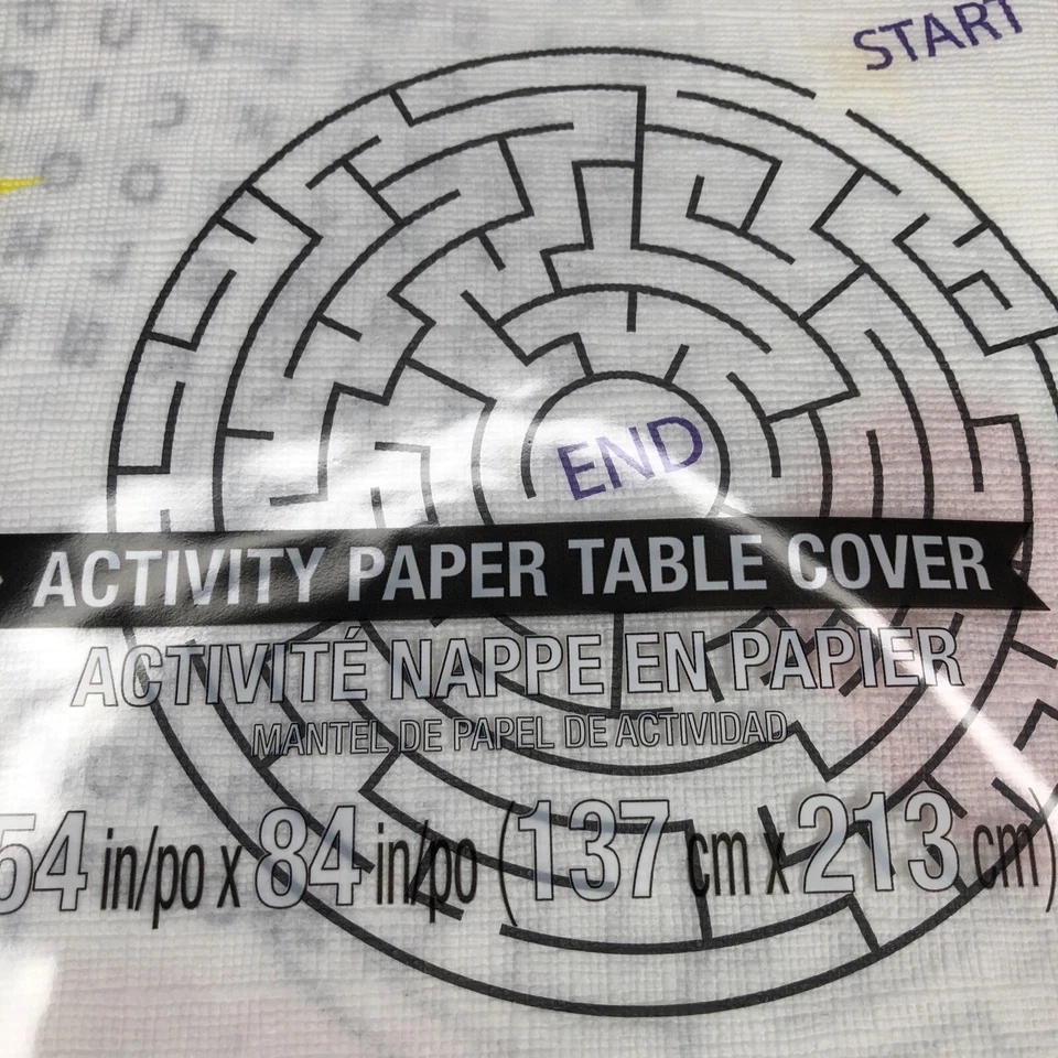 Halloween Activity Paper Tablecover 54” x 84” ghosts Puzzle NIP White Age 3+ - Image 4 of 4