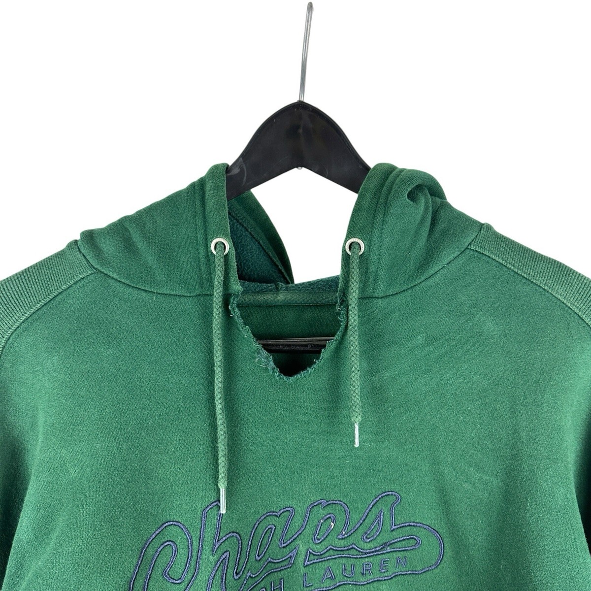 Vintage 90s Chaps Ralph Lauren Green Logo Pullover Hoodie Size XL