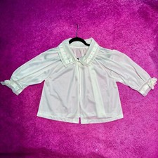 Vintage 50s Henson Kickernick Bed Jacket Lingerie Nylon, Chiffon, White Medium