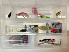 Pike Perch Spinning Tackle Box +  Assorted Abu Lures Spinners Spoon Traces
