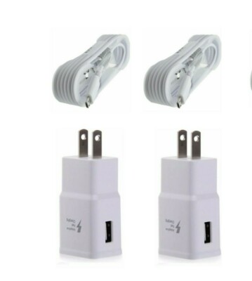 2Pack Fast Rapid Wall Charger Charging + 5FT Cable Cord For Samsung Galaxy J3 J7