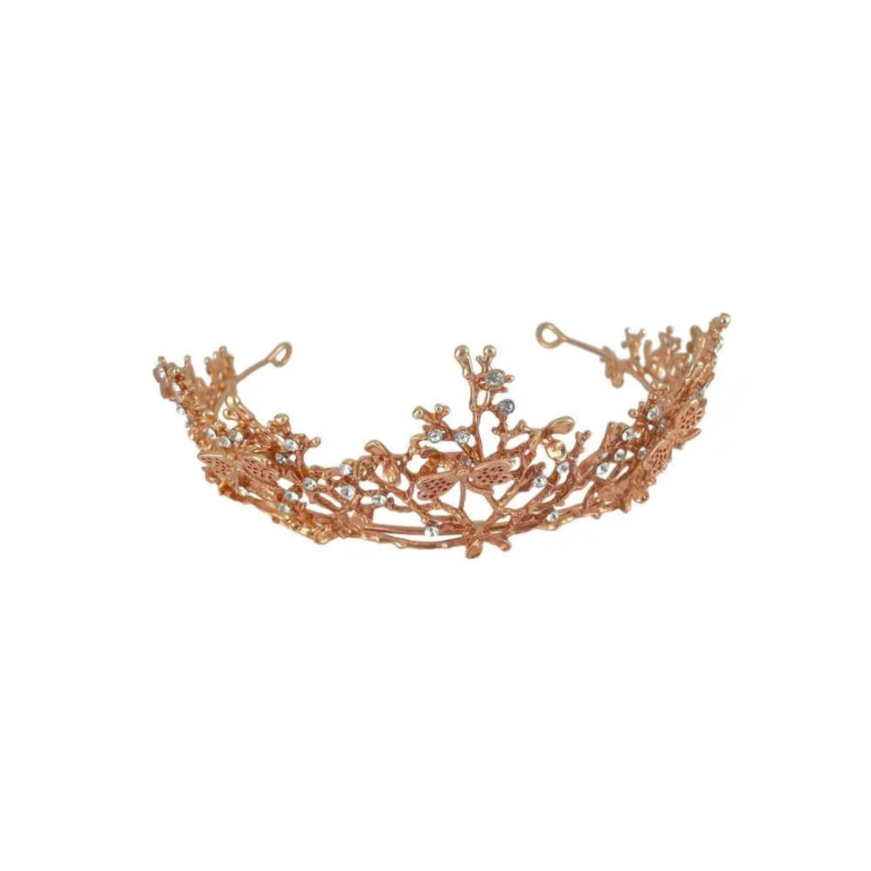 Hochzeitskrone Blume-Diadem Hochzeit-Krone Roségold Farbe-Brautschmuck-Krone Hoc - Bild 3 von 4