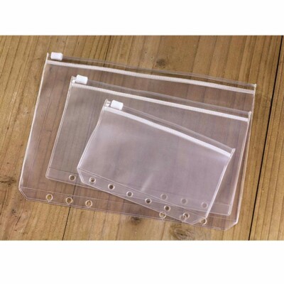 1/2/3pc A5/A6/A7 Size Plastic Zip Lock Envelope Zipper Insert Refill Organiser