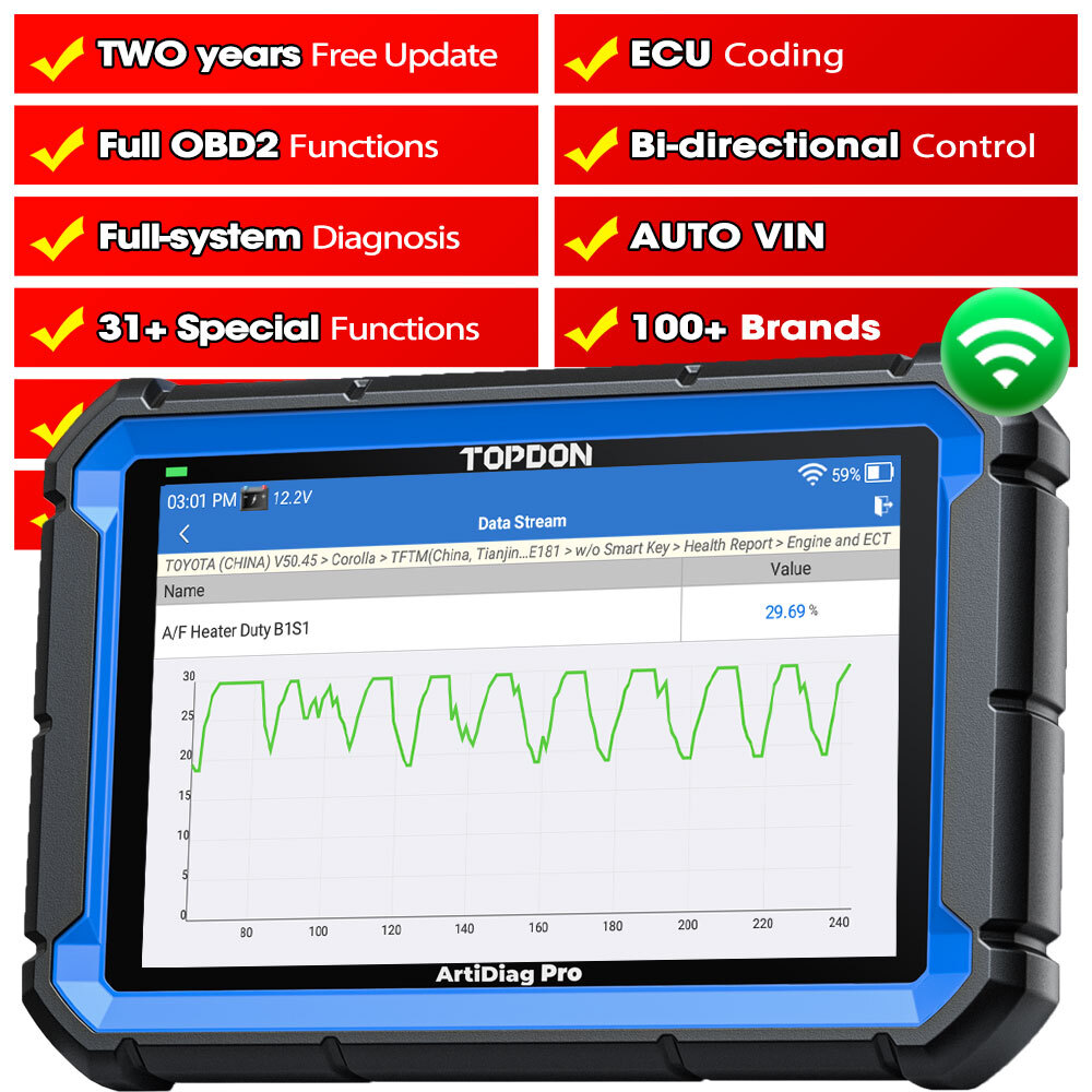 TOPDON ArtiDiag Pro V2.0 Full System Car OBD2 Diagnostic Scanner Online Coding-image