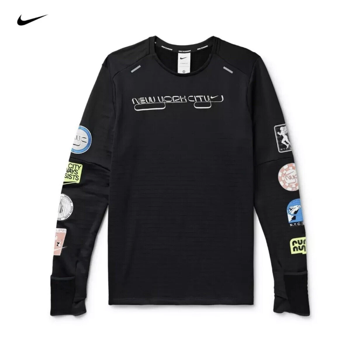 Nike Therma-Fit Repel Element NYC Running LS Shirt Men’s Size M DN7487-010 Black
