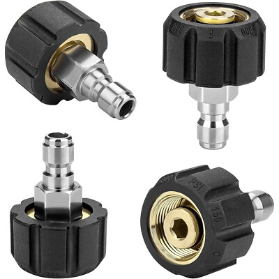 #ad #ad Pressure Washer Adapter Set 2 Pair M22 14MM 14 Inch Quick Connect 5000 PSI $27.99
