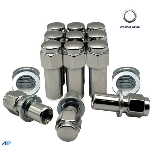 20 Lug Nuts 1/2-20 Chrome Flat Top Mag .75 Shank Keystone Offset Washers - Foto 13