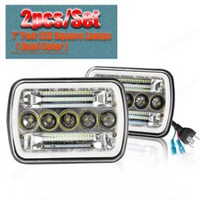 2PC 7x6" 5x7 LED Headlight Hi-Lo DRL Projector For Jeep Wrangler Cherokee XJ YJ