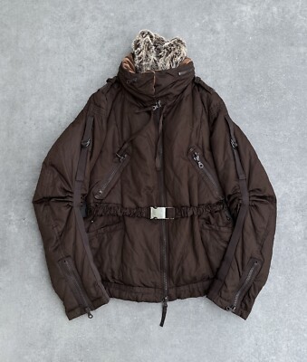 ジャケット Marithe + Francois Girbaud HOODED WORK JACKET navy Rare Archive MARITHE FRANCOIS GIRBAUD Y2K BONDAGE PUFFER
