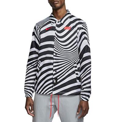 Nike Mens Air Max Coaches Jacket White Black CW4751 100 