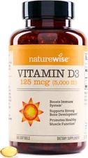 Naturewise Vitamin D3 5000Iu (125 Mcg) 1 Year Supply for Immune Support, Healthy