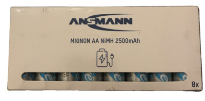 ANSMANN Akku Mignon AA 2500mAh 1,2V NiMH, 8 Stück OVP