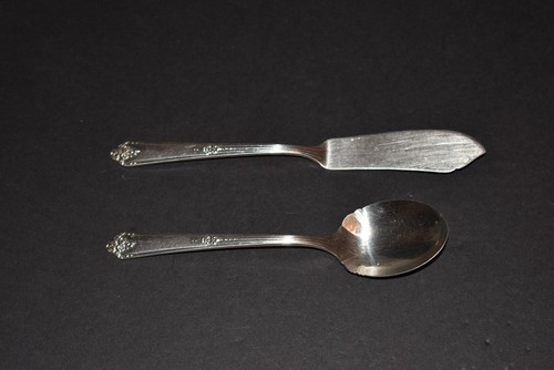 Oneida SWEET BRIAR Silverplate Master Buttermesser & Zuckerlöffel um 1948
