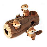 Zippy Paws Burrow Log With 3 Chipmunks