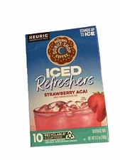 The Original Donut Shop STRAWBERRY ACAI Iced Refresher Keurig K-cup Coffee 10 Ct