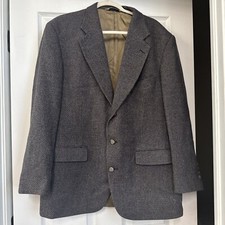 Evan Picone Brown Wool Tweed Sport Jacket Blazer Made in USA Mens XL 44R