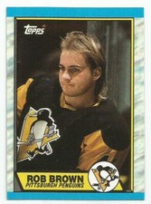 ROB BROWN 1989-90 TOPPS CARD NM-MT+ CONDITION PITTSBURGH PENGUINS