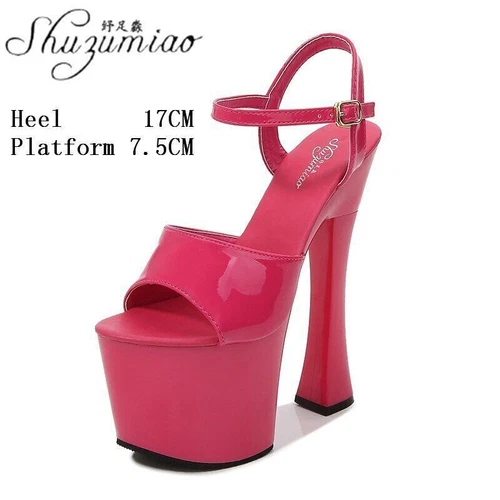 Women Platform Super High Heels Sexy Pumps Fashion Sandals Party Dance Shoes - Picture 41 of 41