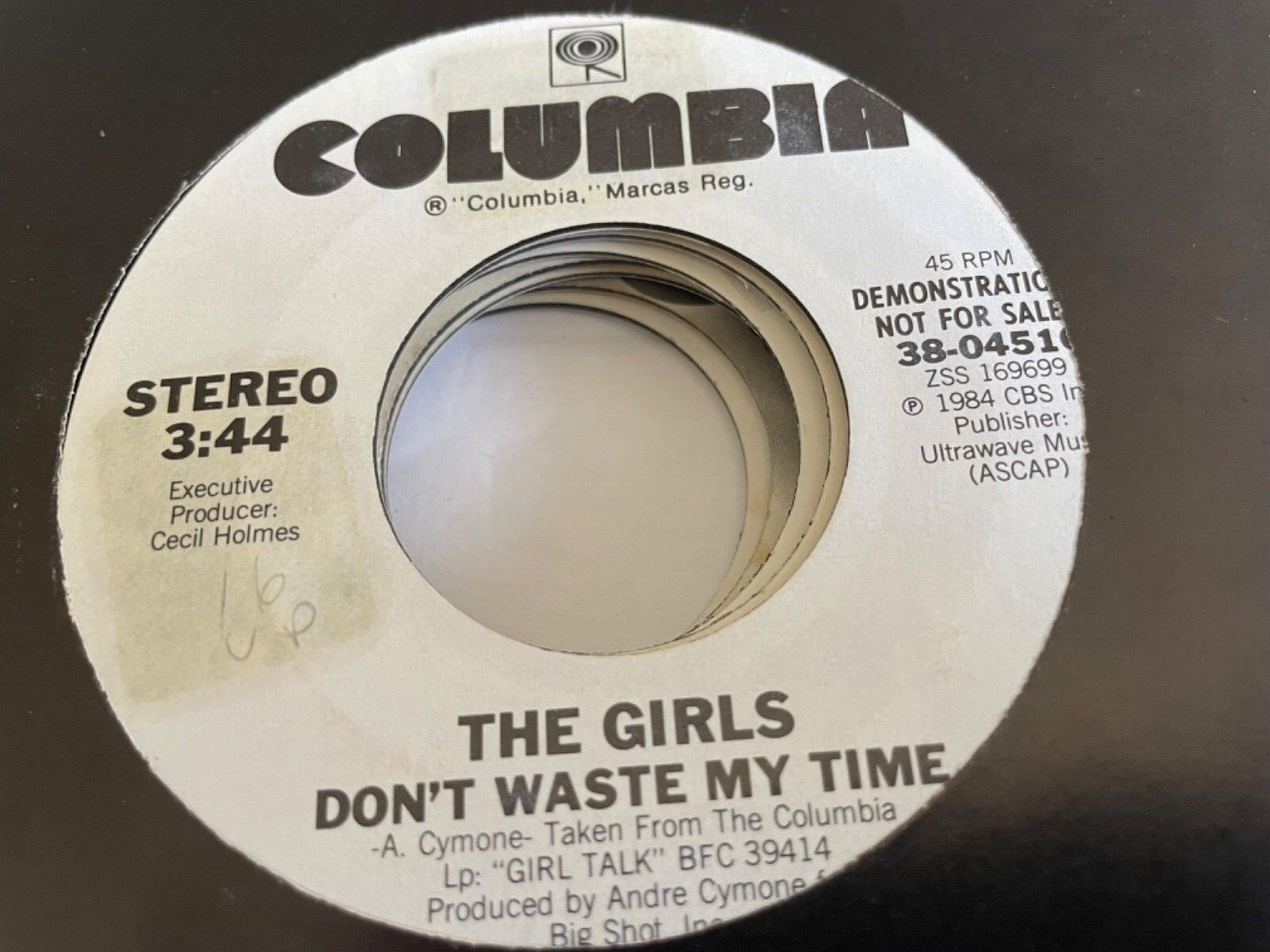 AS185 45RPM POP R&&The Girls Don’t waste my time same flip Columbia 04510 promo