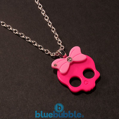 FUNKY PUNK GIRL SKULL NECKLACE CUTE KITSCH RETRO KAWAII DIAMANTE