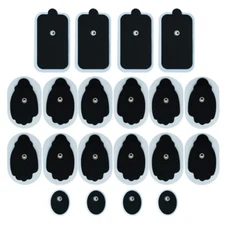 20pcs Tens Unit Electrode Pads Snap on Muscle Stimulator Replacement pads Black