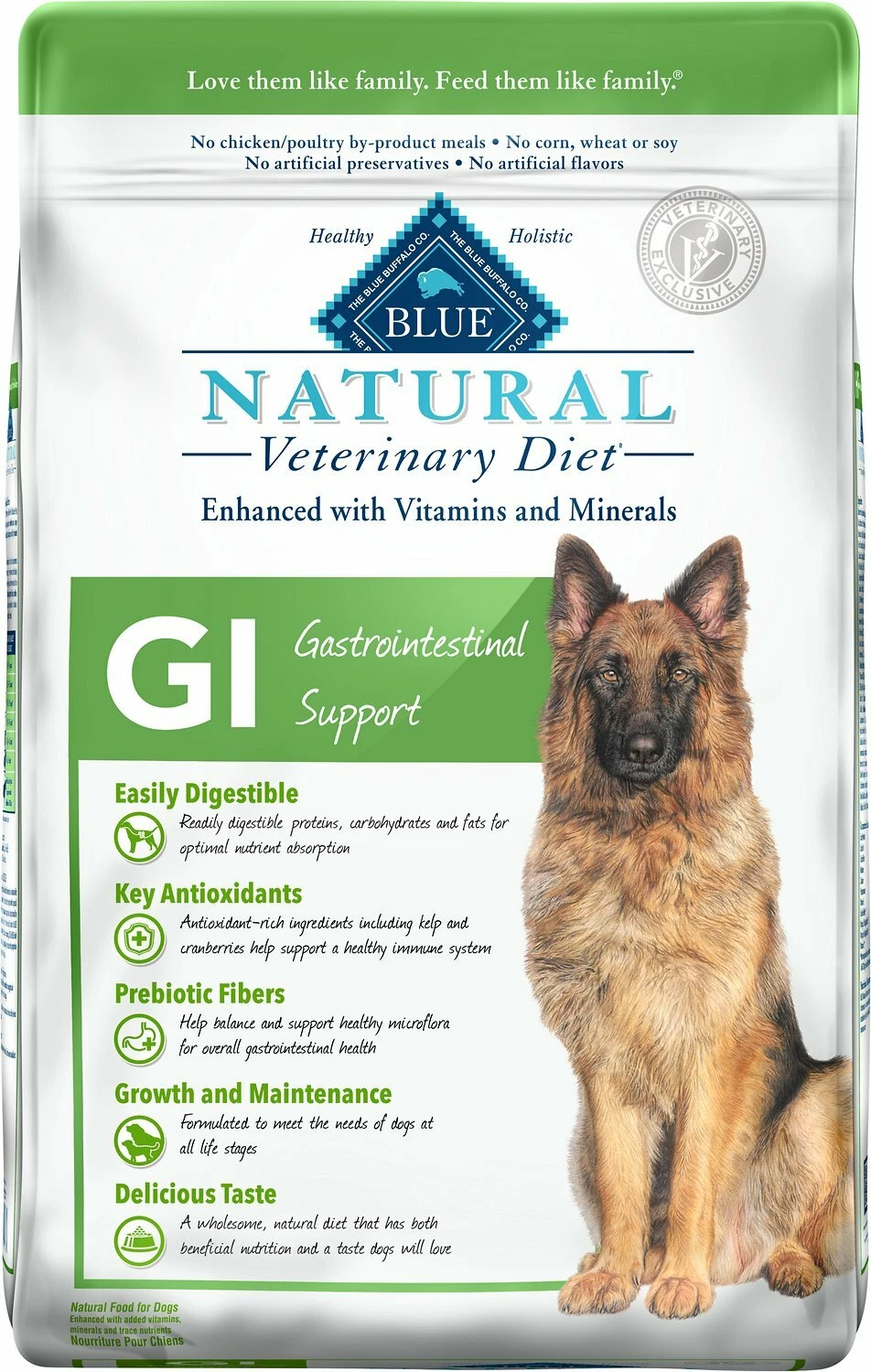 Blue Buffalo Natural GI Gastrointestinal Support Dry Dog Food 22 lb