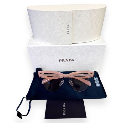 Prada Morph Sunglasses SPR A24 12S-0B8 Round Festival Retro Peach Pink w/case