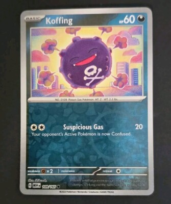 Koffing Common Reverse Holo 2023 Scarlet & Violet 151 Pokemon TCG Card 109/165