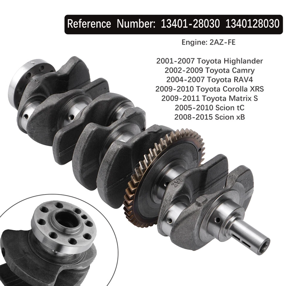 Cigüeñal motor 13401-28030 para Toyota RAV4 2004 2005 2006 2007 Camry 2AZ-FE Foto 2 de 4
