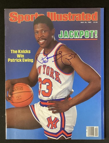 Patrick Ewing Signed Sports Illustrated Mag 5/20/85 NO LABEL Knicks HOF Auto JSA - Picture 1 of 8