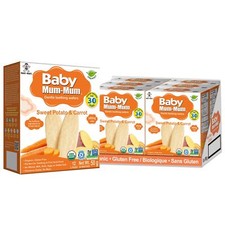 Baby Mum Mums Organic Sweet Potato Carrot Teething Biscuits 24 Count Pack