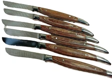 KNIVES TABLE SERRATED SET 6 ☆SAMURAI☆ Japanese Stainless  Kitchen  8 5"