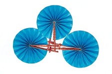 Seablue Plain Print Foldable Handfan