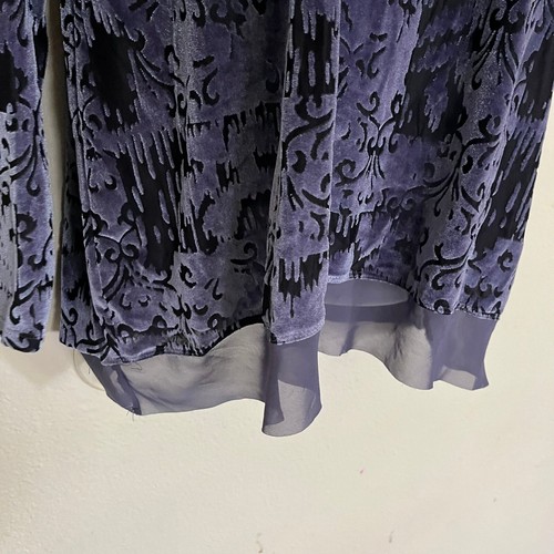 Simply Vera Vera Wang Whimsigoth Fairy Burnout Velvet Grunge Top Size XL - Picture 6 of 12